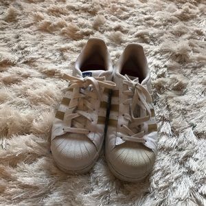 White and gold adidas